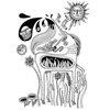 UNICORN DOODLE WHITE ORGANIC COTTON T_SHIRT